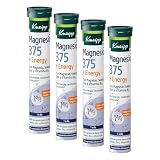 Kneipp Magnesium 375 + Energy, Complemento de Magnesio, Vitamina B12, Selenio y Zinc, Reduce el Cansancio, Aporta Enería y Aumenta las Defensas, Efervescentes, 15 Comprimidos (Paquete de 4)