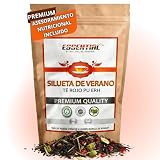 Té Quemagrasas Potente Para Adelgazar fat burner. Adelgazante natural para la pérdida de peso. Infusión Detox Natural Adelgazante con Té rojo pu-erh, Té Verde Sencha, Manzana, Escaramujo, Fresa y Kiwi