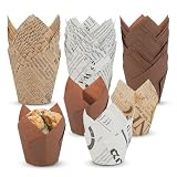150 Moldes Magdalenas Papel, Moldes Cupcake en Forma de Tulipán, Versátil y fácil de usar., Molde Muffins para Bodas, Cumpleaños Infantiles y Accesorios para Fiestas.
