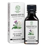 Aceite de Bardana Siberian Green con Extracto de Manzanilla – 100 ml de Aceite de Raíz de Bardana para el Crecimiento, la Caída y la Pérdida del Cabello – Hierbas Siberianas Puras y Naturales