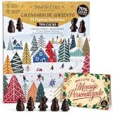 Calendario de Adviento Simón Coll 70 % Cacao 2026 + Tarjeta Cia&Co | 24 Figuras 3D de Chocolate Negro 70 % Cacao, 216 g, Sin Gluten + Tarjeta Personalizada · Regalo para Adultos y Niños