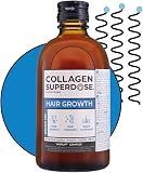 COLLAGEN SUPERDOSE BY GOLD COLLAGEN Cabello Fuerte - Complemento Líquido Cabello Piel Uñas con Colágeno Marino Hidrolizado, Vitamina C, Biotina, Zinc Selenio, Cabello Anticaída y Crecimiento, 300 ml