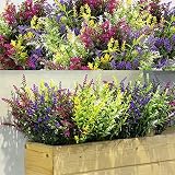 Willbond 12 Plantas de Lavanda Artificial Resistentes a UV, Multicolor | Arbustos de Flores Artificiales, Para Arreglos Florales, Centro de Mesa, Hogar y Jardín