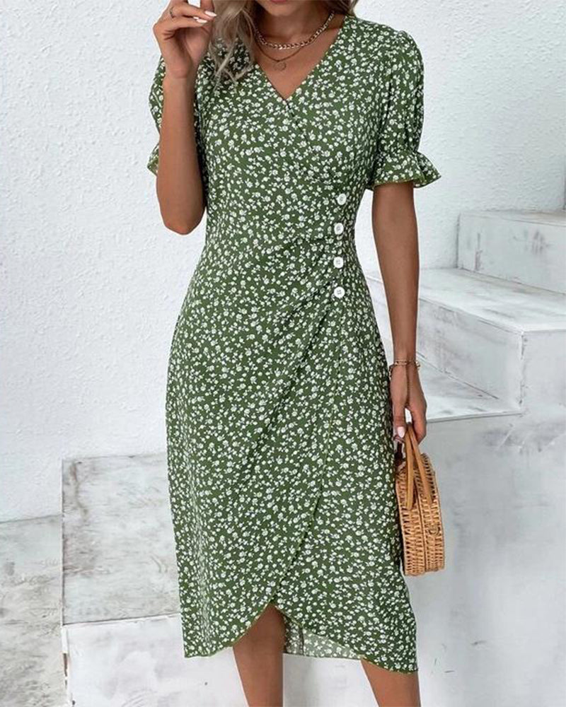 Daysi | Vestido Floral con Escote en V