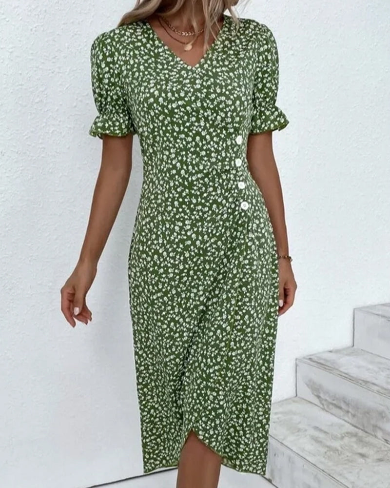 Daysi | Vestido Floral con Escote en V