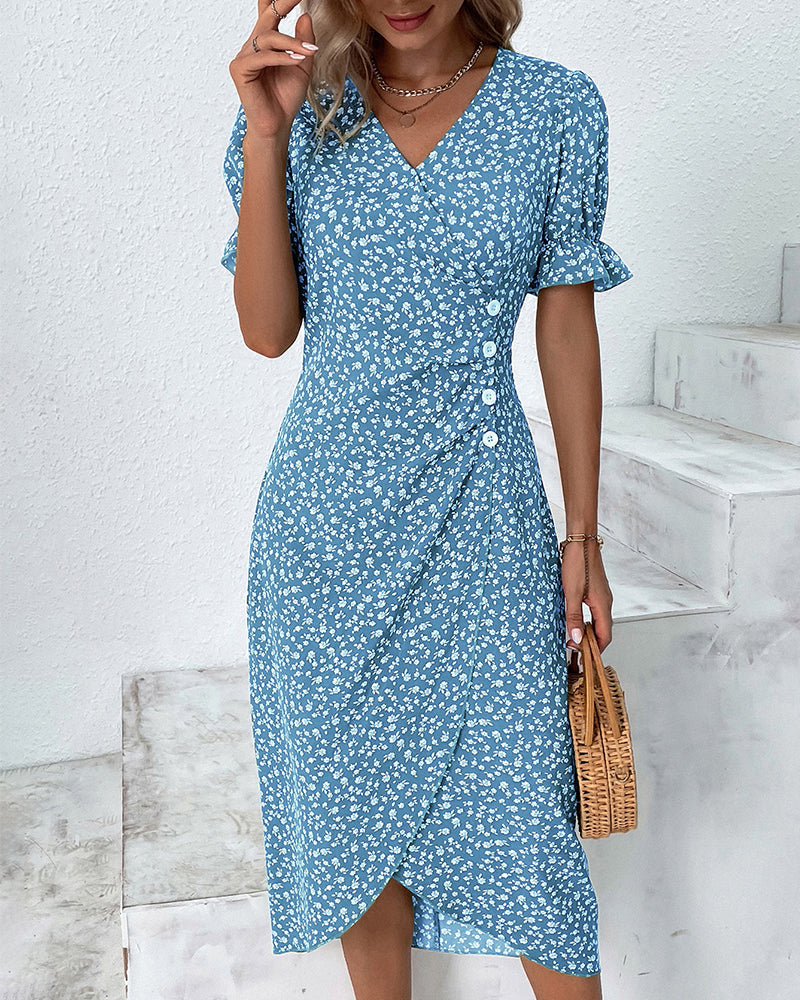 Daysi | Vestido Floral con Escote en V
