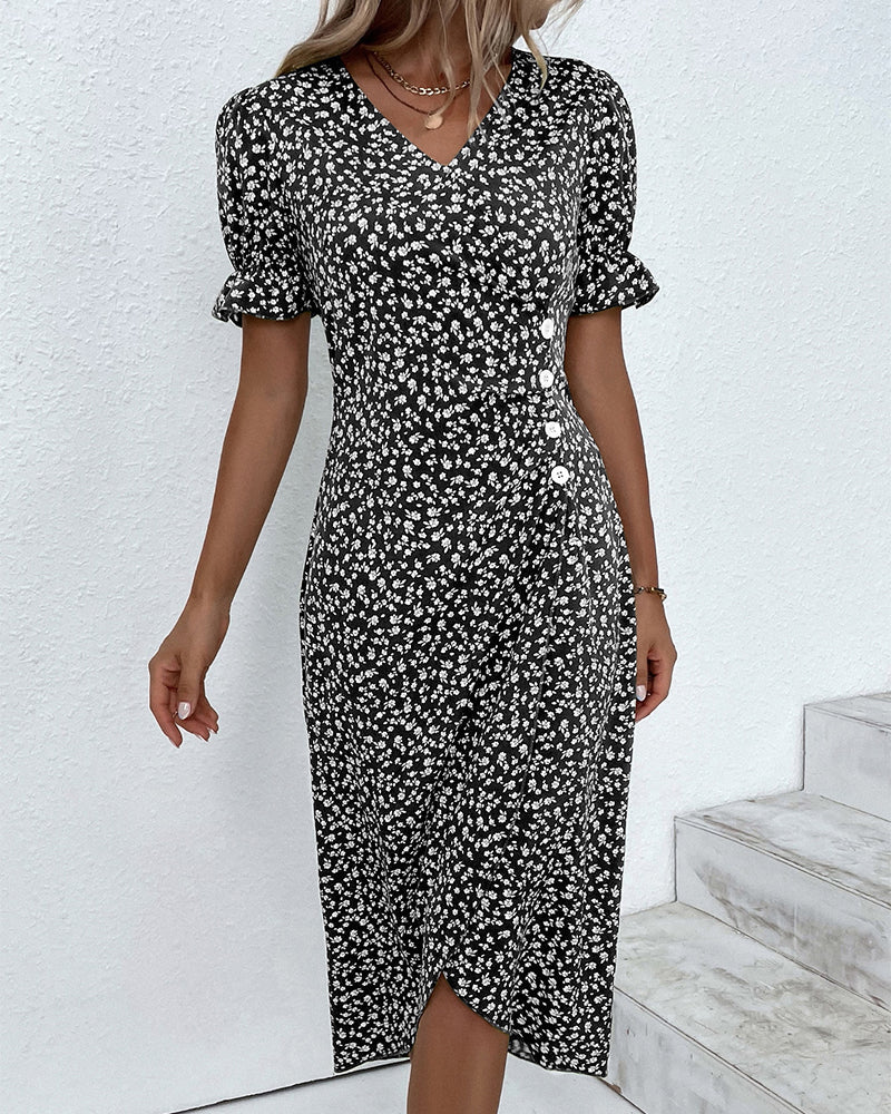 Daysi | Vestido Floral con Escote en V
