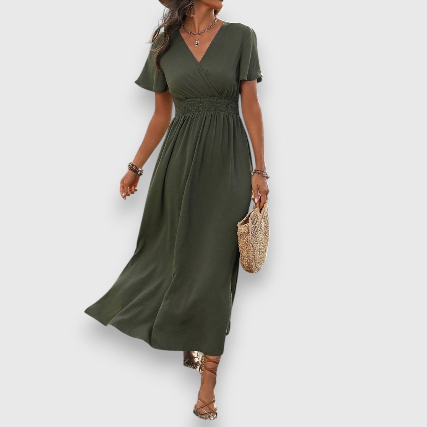 Beanca | Vestido midi con elástico en la cintura