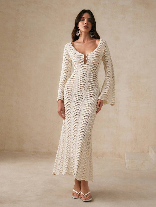 Vanya | Vestido de Punto con Ondas Esculpidas