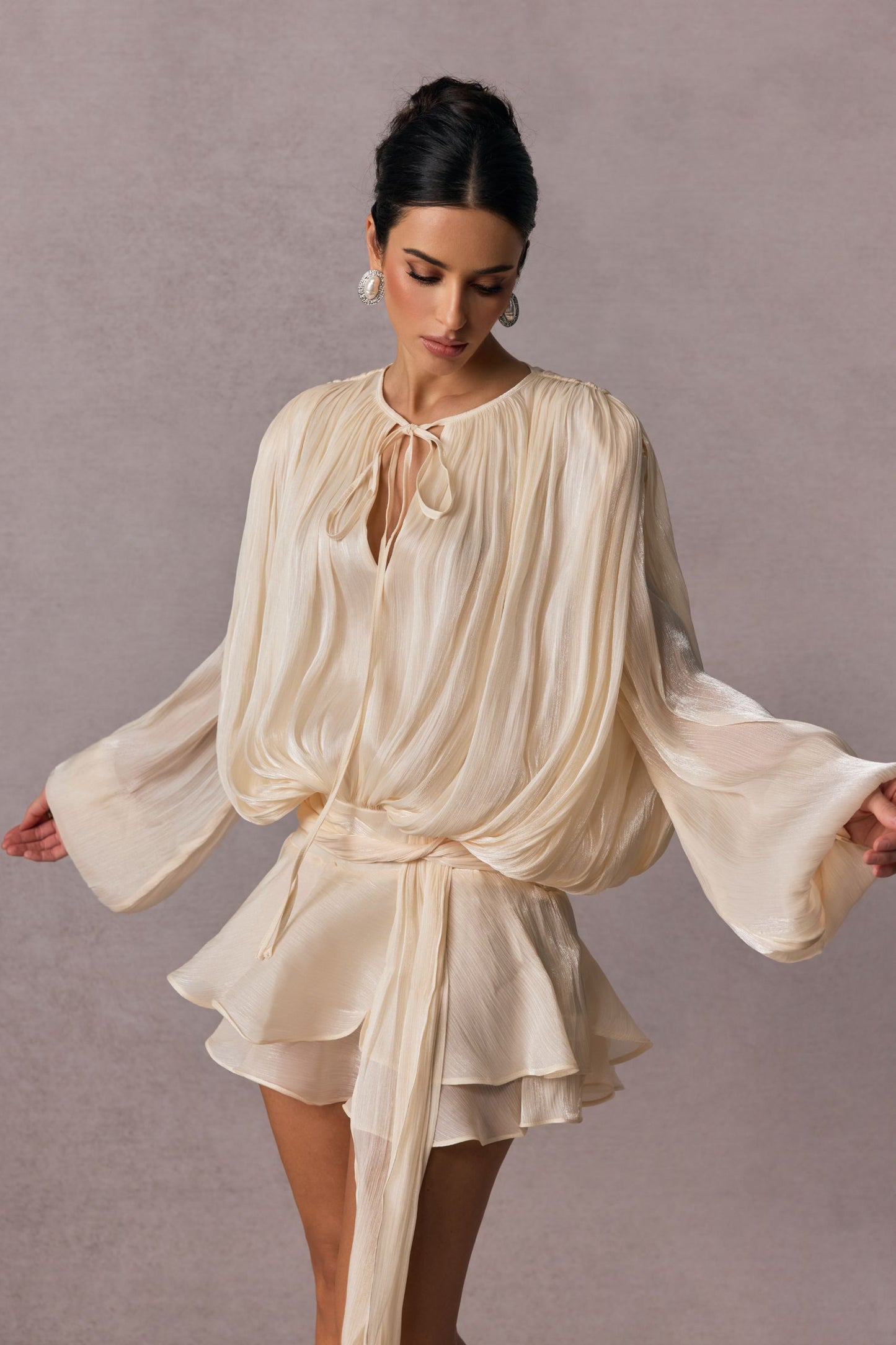 Xeyla | Vestido Mini Plisado con Volantes