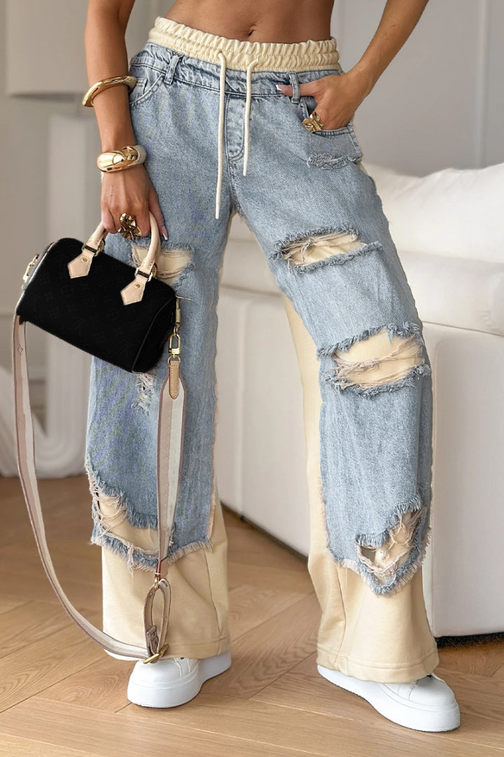DoblePant | pantalones de denim rasgados para mujer