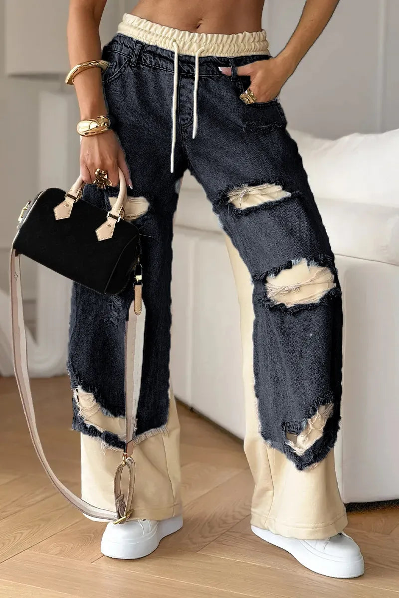 DoblePant | pantalones de denim rasgados para mujer