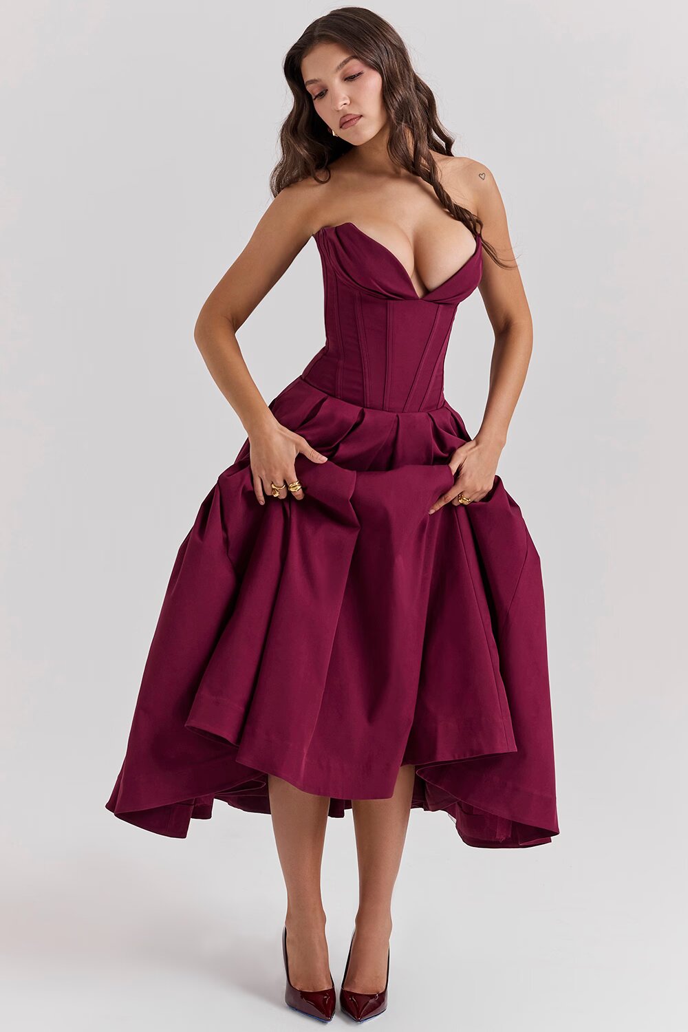Annette | Elegante Vestido Midi estilo corsé