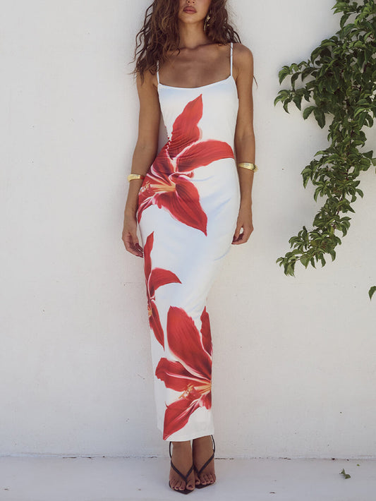 Zeliaine | Vestido Largo con Estampado de Flores Grandes