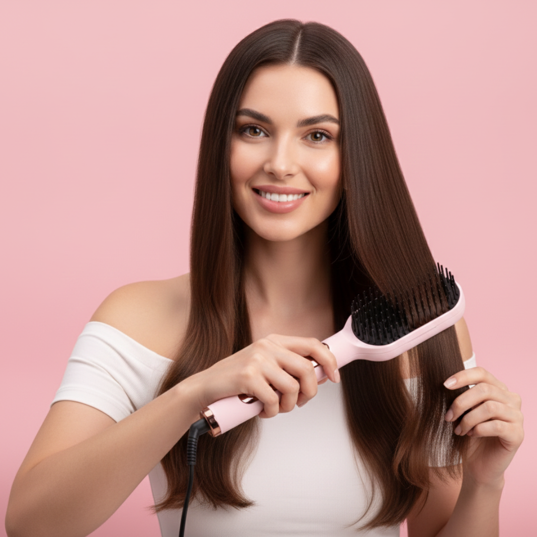 Cepillo Alisador de Cabello | Tecnología Iónica Anti-Frizz