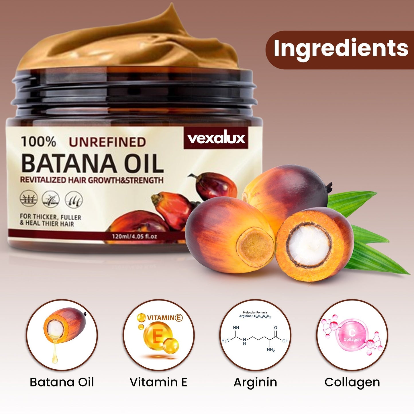 Vexalux | 100% Aceite de Batana No Refinado