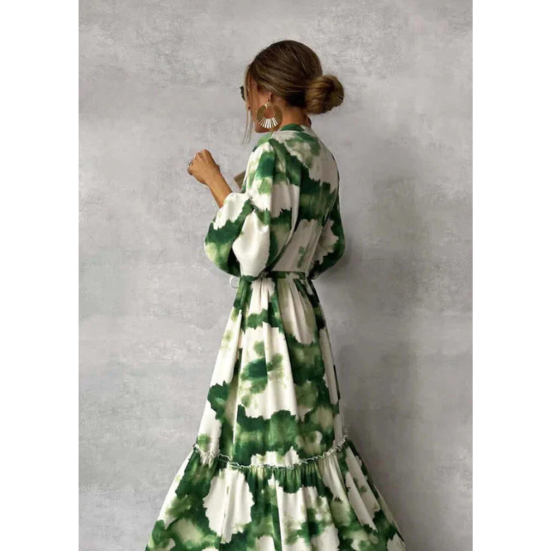 Donga | Vestido largo con escote en v y mangas largas