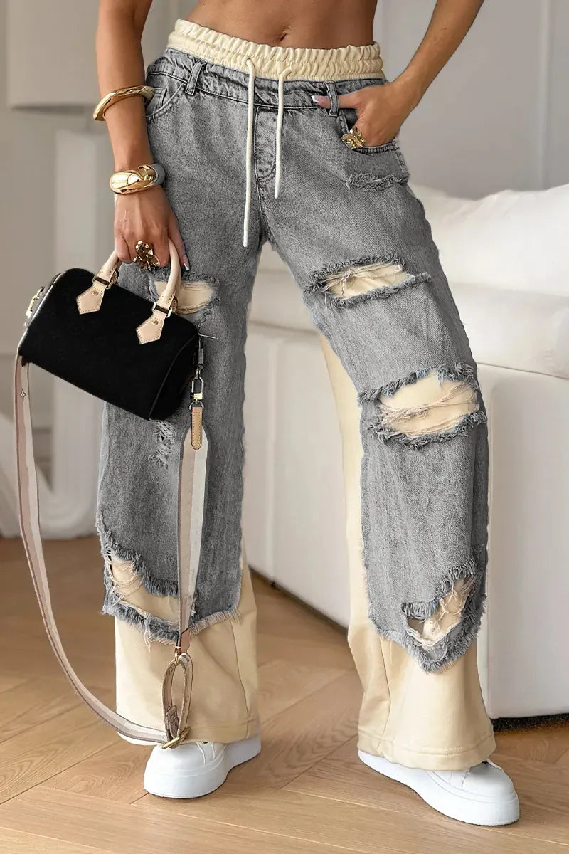 DoblePant | pantalones de denim rasgados para mujer