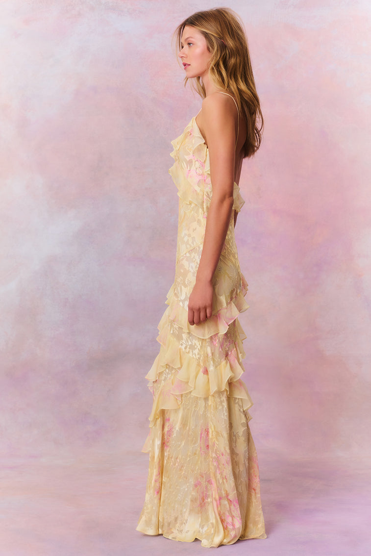 Zury | Vestido Largo con Volantes