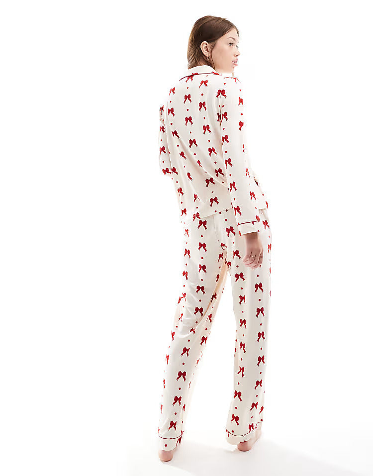 RibbonDreams | Conjunto de Pijama con Lazo Rojo