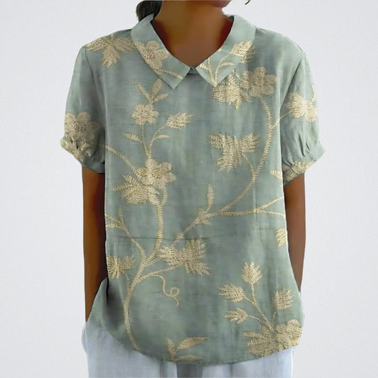 Linva | Blusa Estampada con Solapa