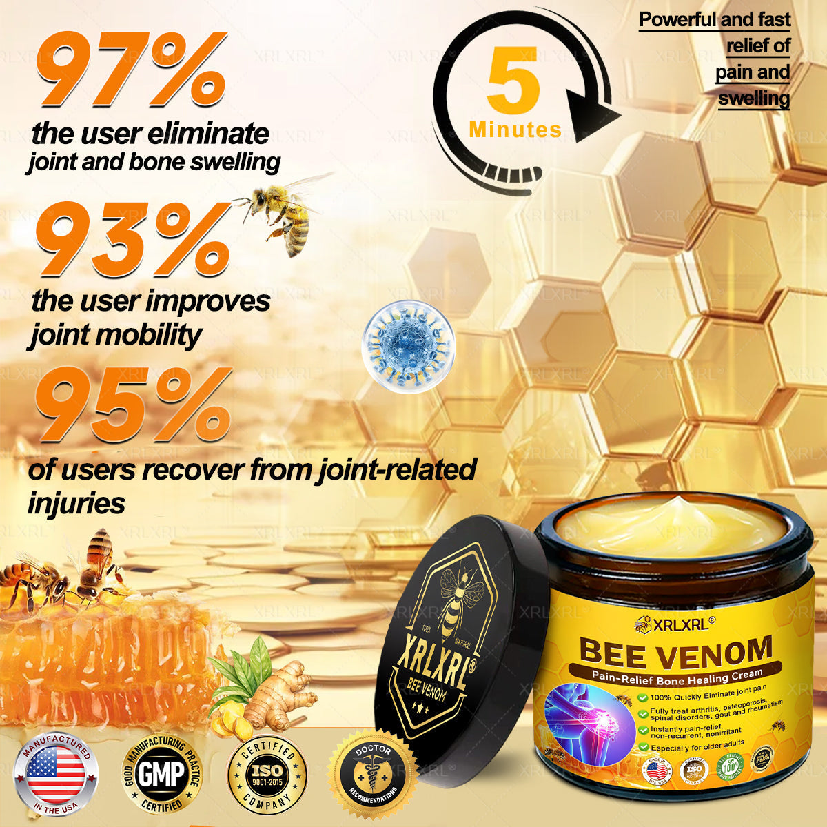NatureBee | Crema con Veneno de Abeja para Alivio del Dolor en Adultos Mayores