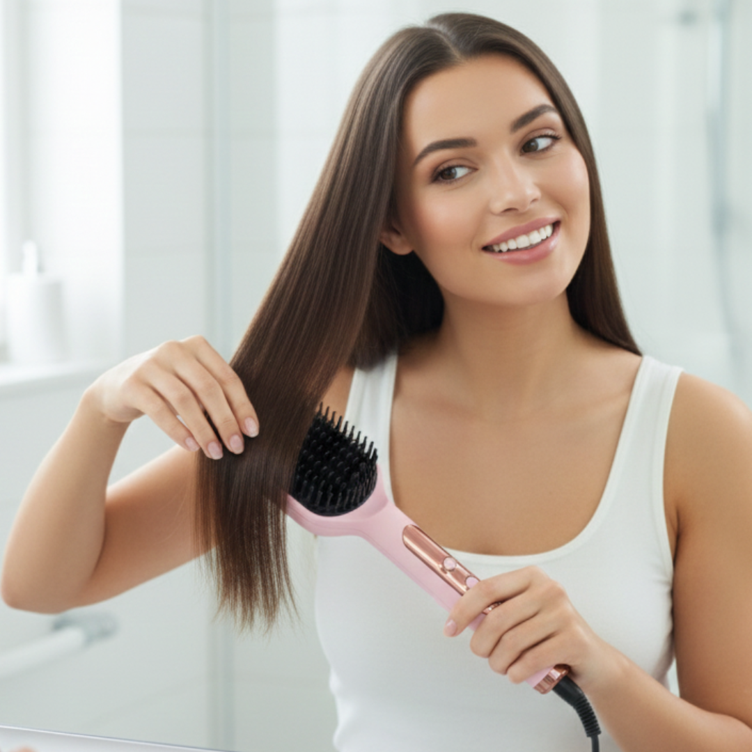 Cepillo Alisador de Cabello | Tecnología Iónica Anti-Frizz