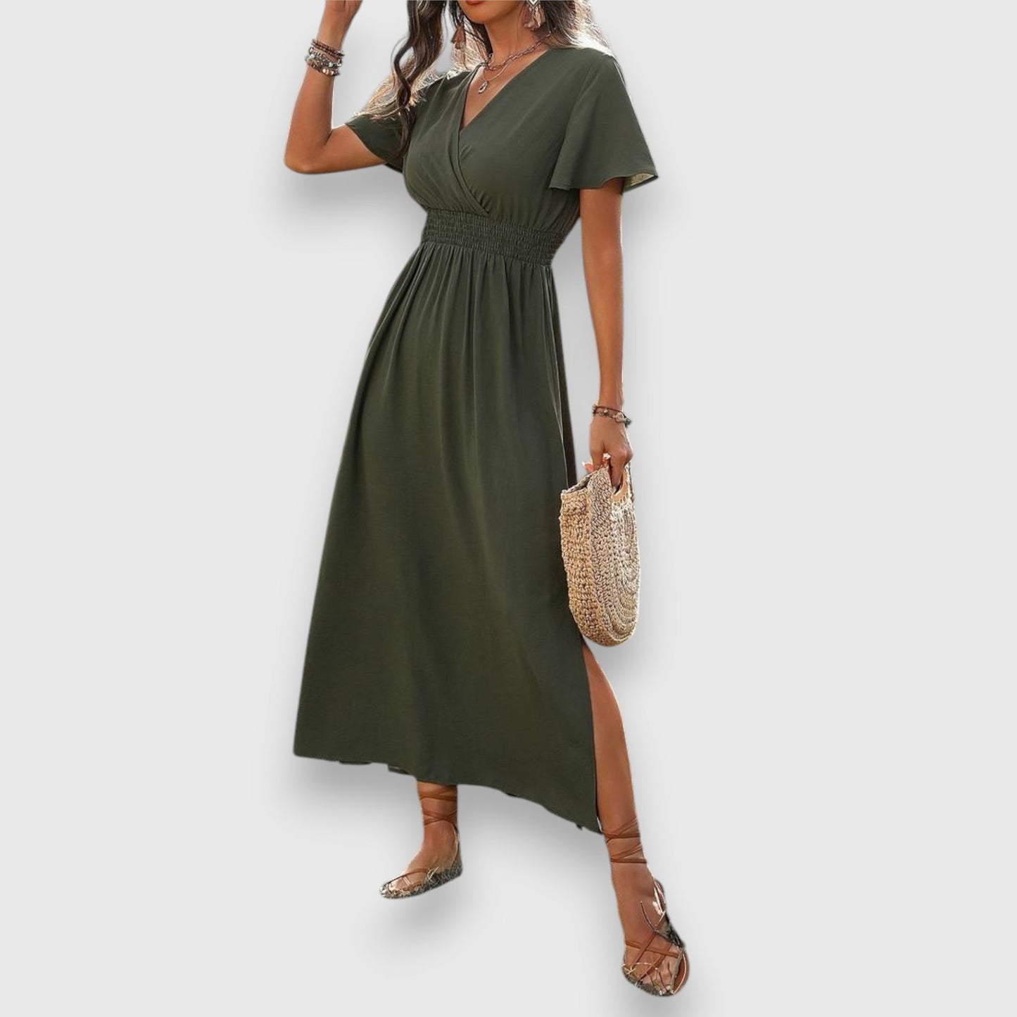 Beanca | Vestido midi con elástico en la cintura