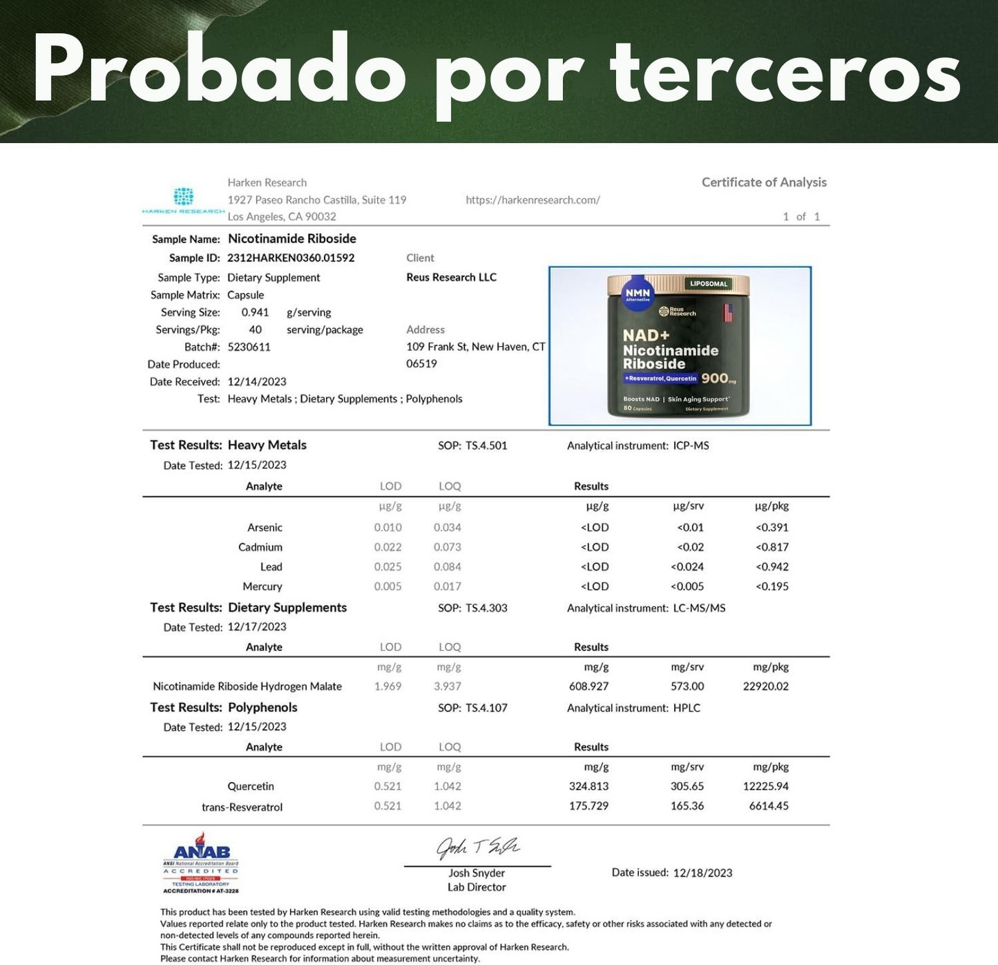 NADVital | NAD+ de Alta Pureza Anti-Envejecimiento