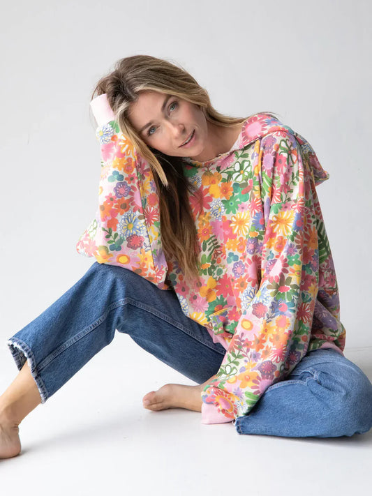 Ludovica | Sudadera con Capucha de Flores Coloridas