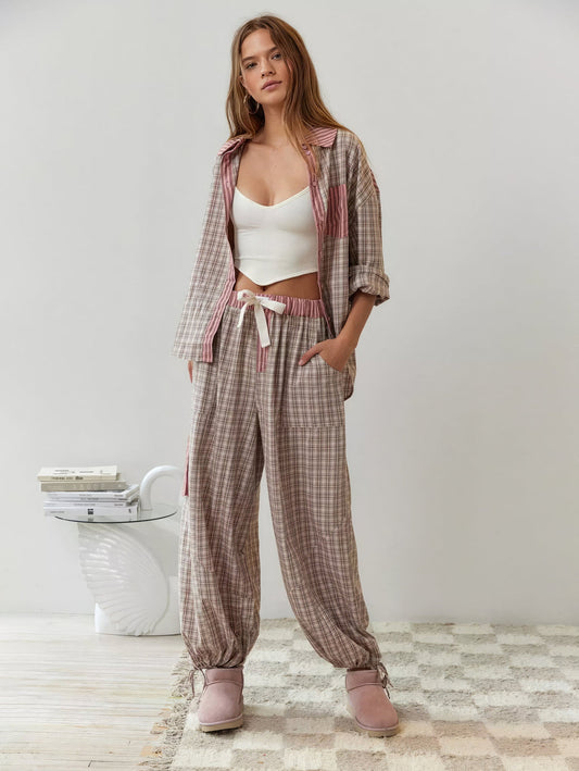 Ava | Conjunto de Pijama de Cuadros