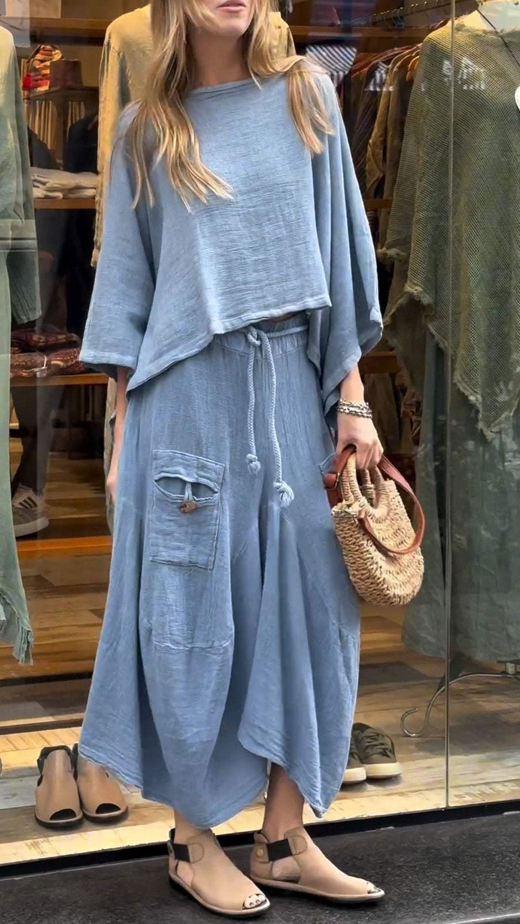 Livia | Conjunto de Lino y Algodón de Dos Piezas
