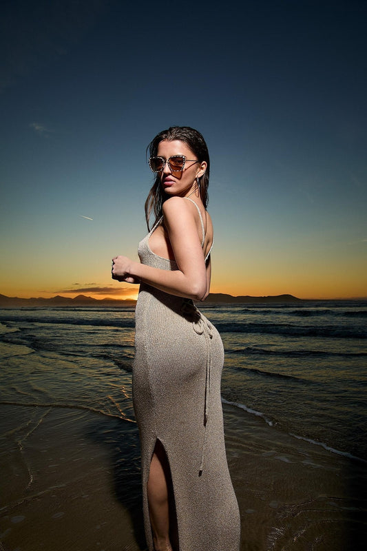 Vaira | Vestido Largo con escote entrelazado en la espalda