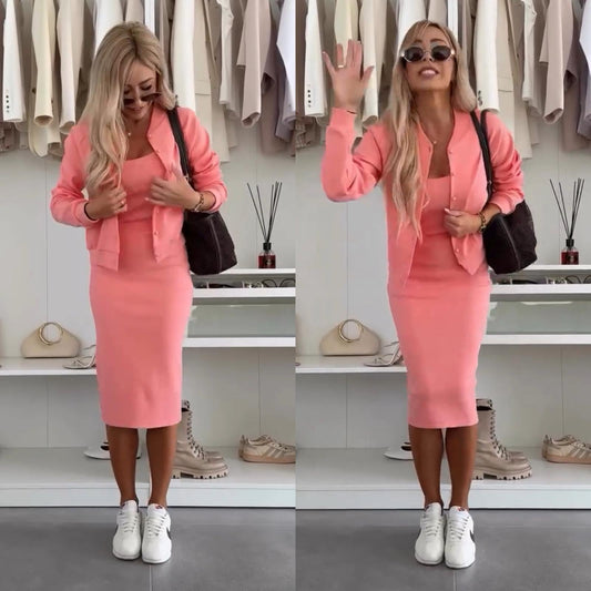 Viloria | Vestido con Cárdigan Coordinado