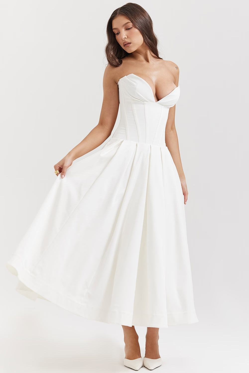 Annette | Elegante Vestido Midi estilo corsé