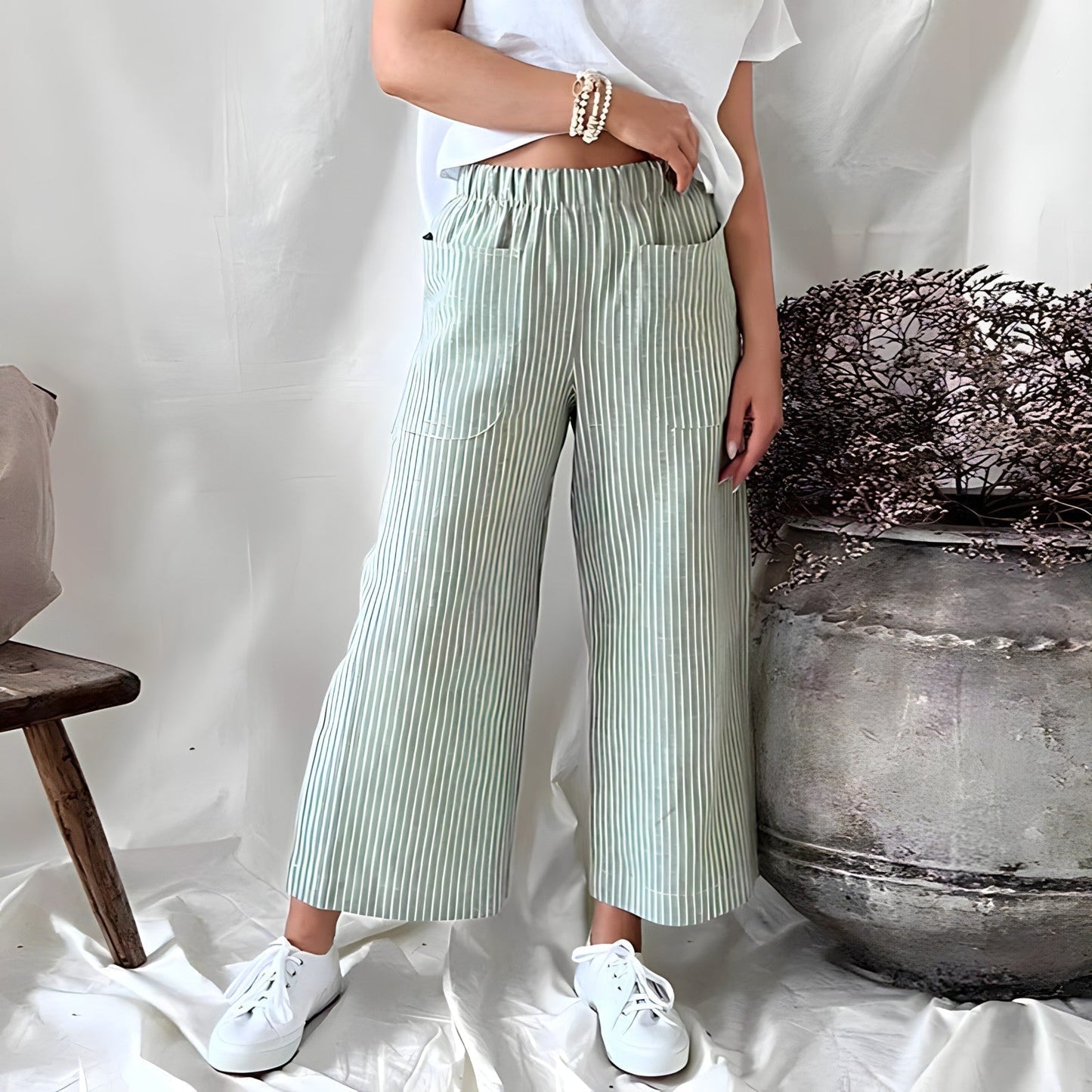 Makayla | Pantalones Rayados Ligeros y Cómodos