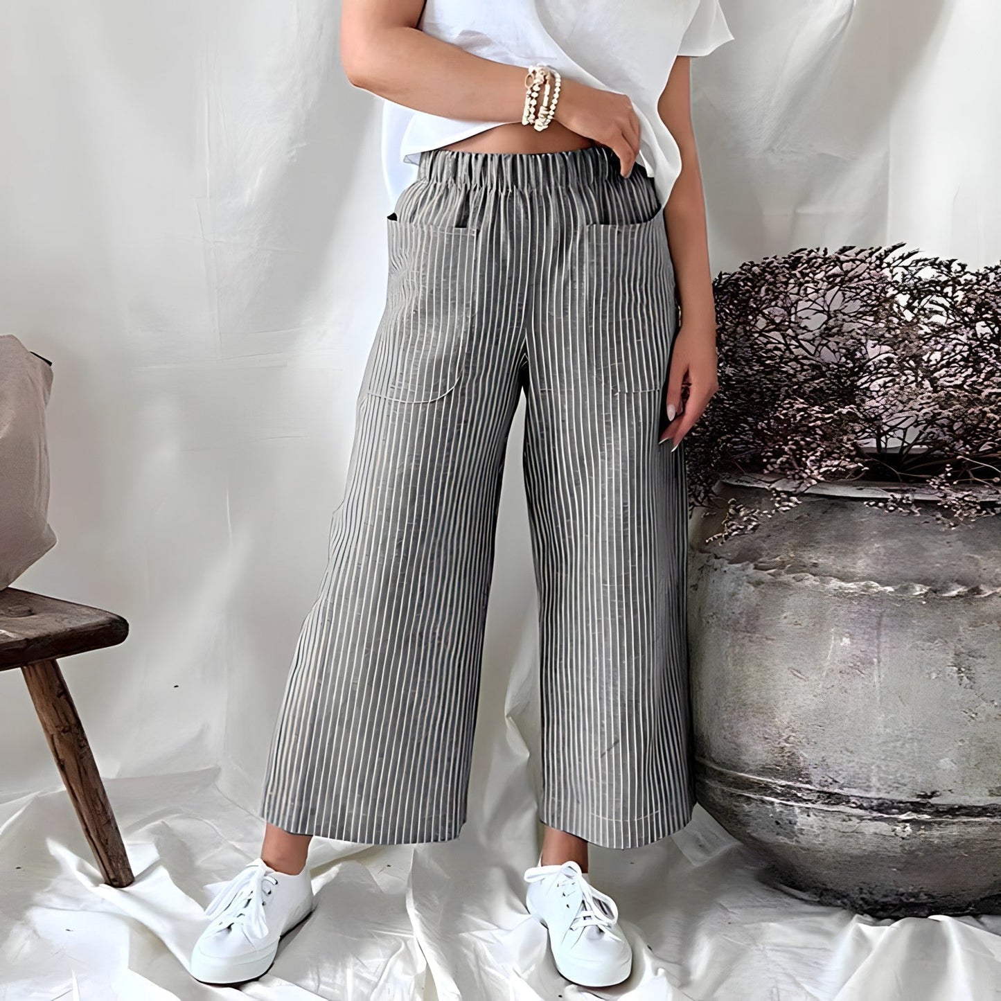 Makayla | Pantalones Rayados Ligeros y Cómodos