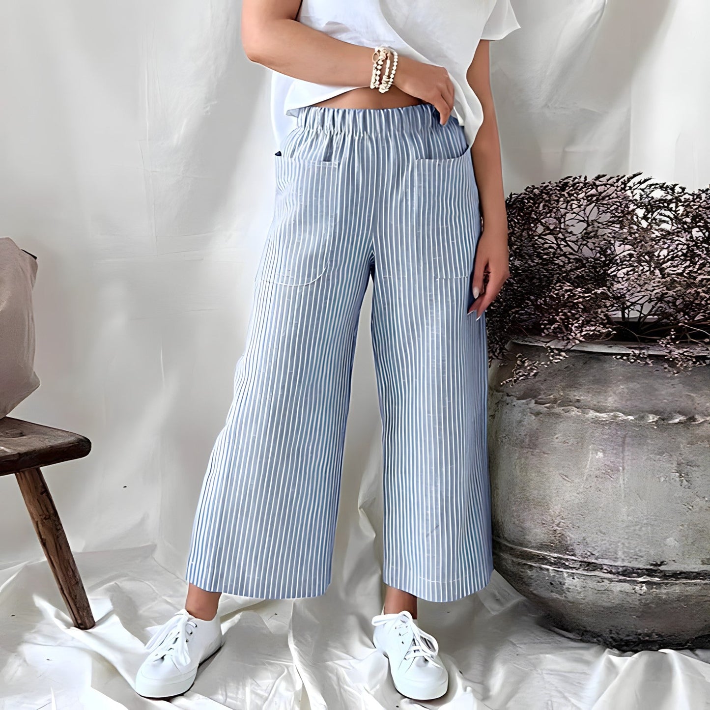 Makayla | Pantalones Rayados Ligeros y Cómodos