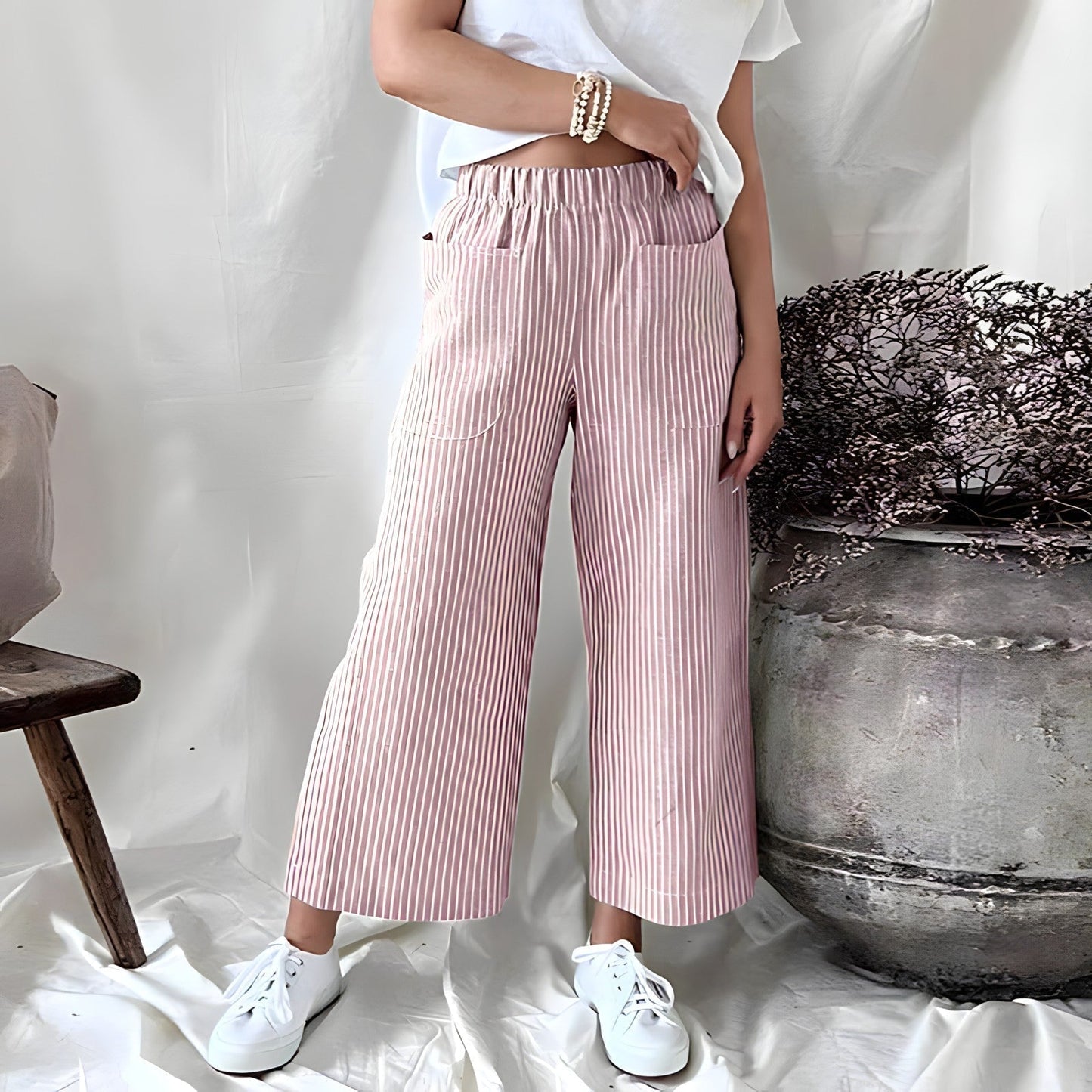 Makayla | Pantalones Rayados Ligeros y Cómodos