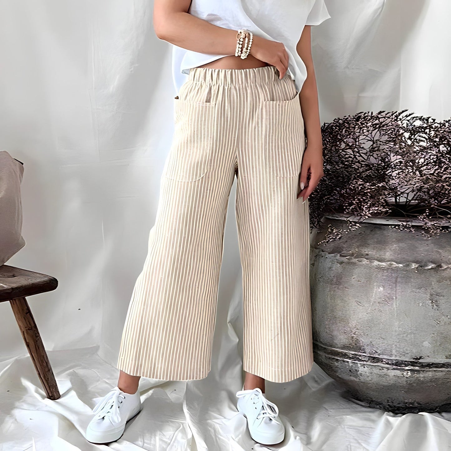 Makayla | Pantalones Rayados Ligeros y Cómodos