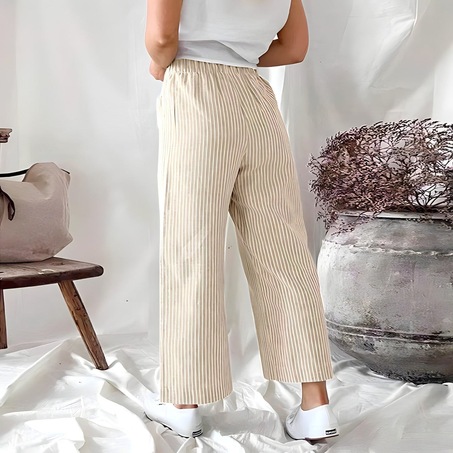 Makayla | Pantalones Rayados Ligeros y Cómodos