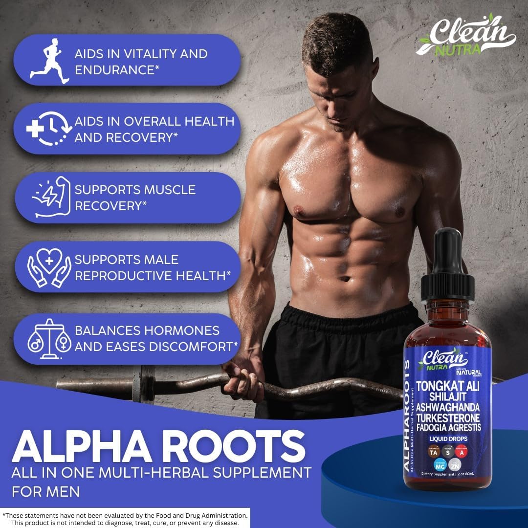AlphaRoots | Gotas herbales para mejorar la energía, vitalidad y rendimiento en hombres