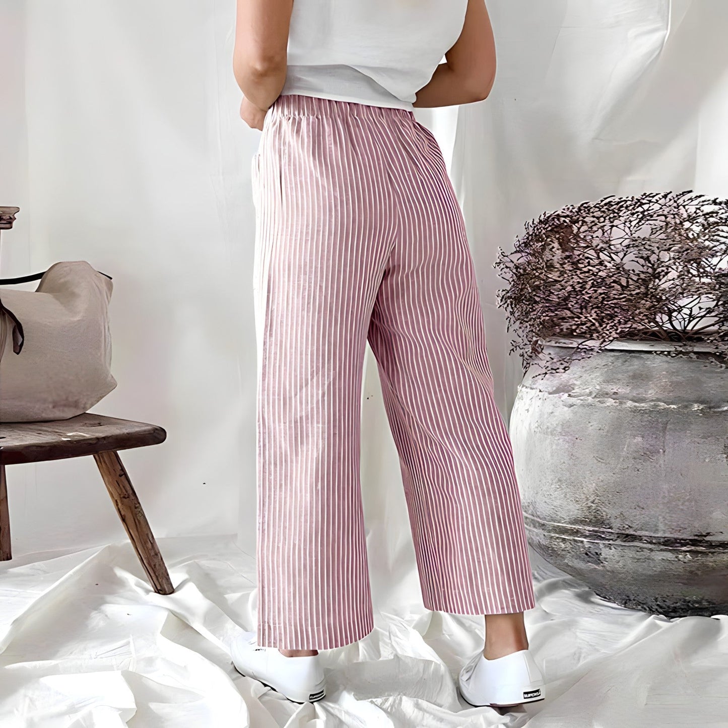 Makayla | Pantalones Rayados Ligeros y Cómodos