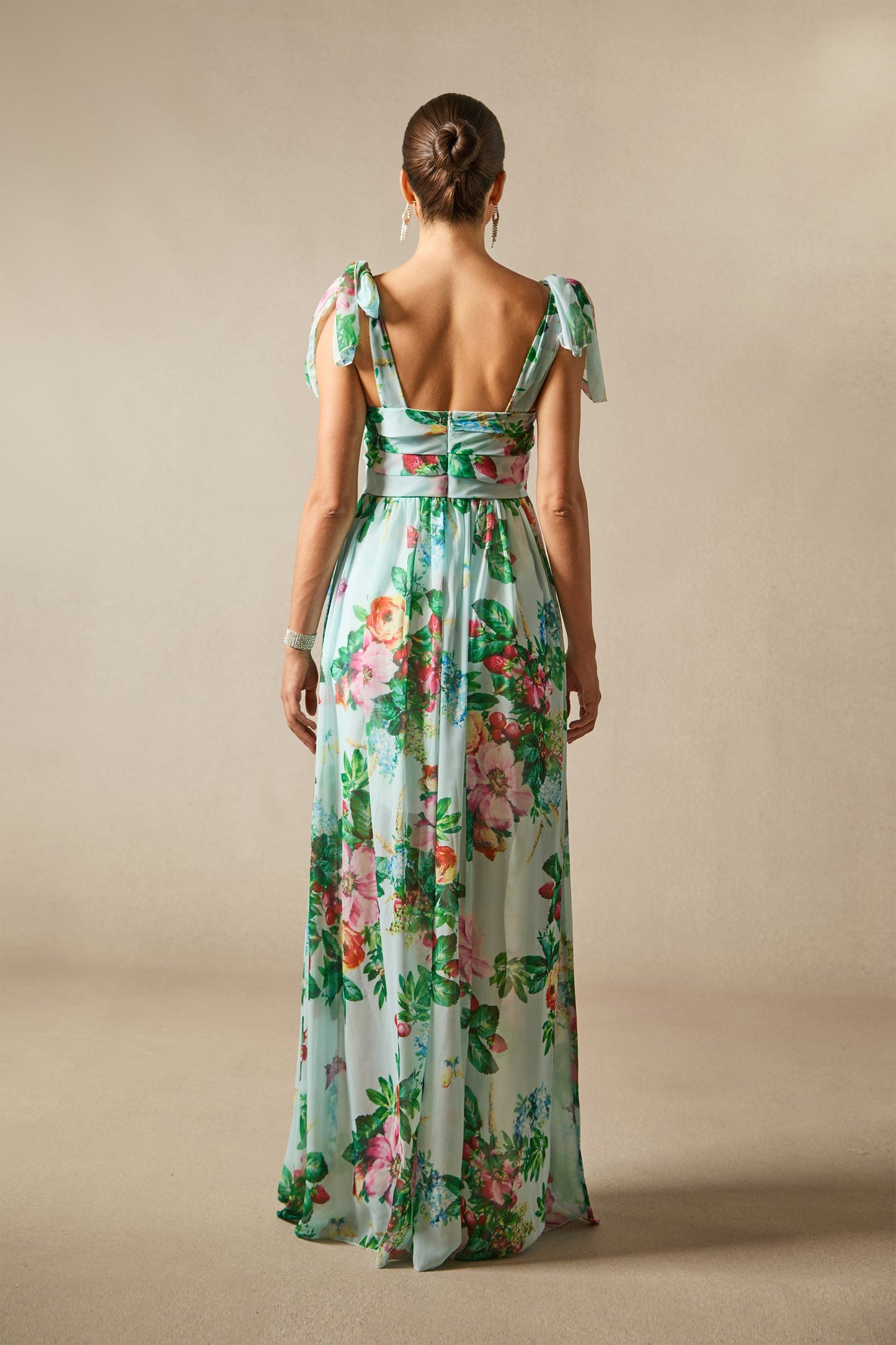 Waleska | Vestido Largo con Tirantes de Lazo