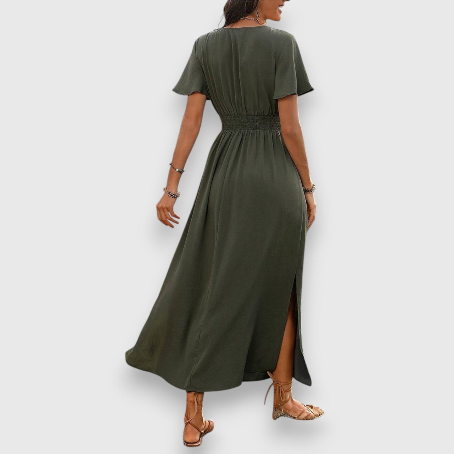 Beanca | Vestido midi con elástico en la cintura