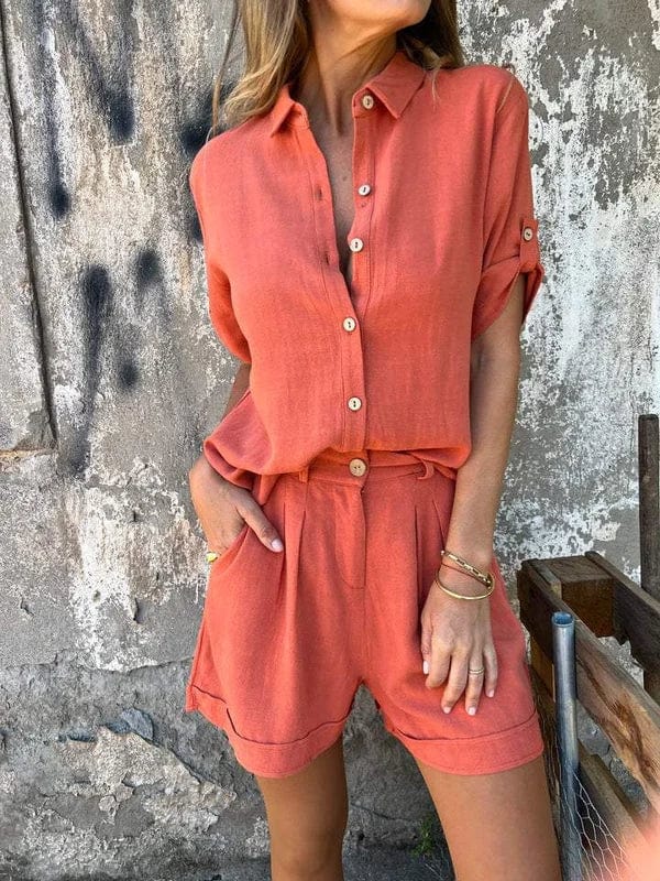 Lumith | Conjunto Casual de Pantalones Cortos y Camisa