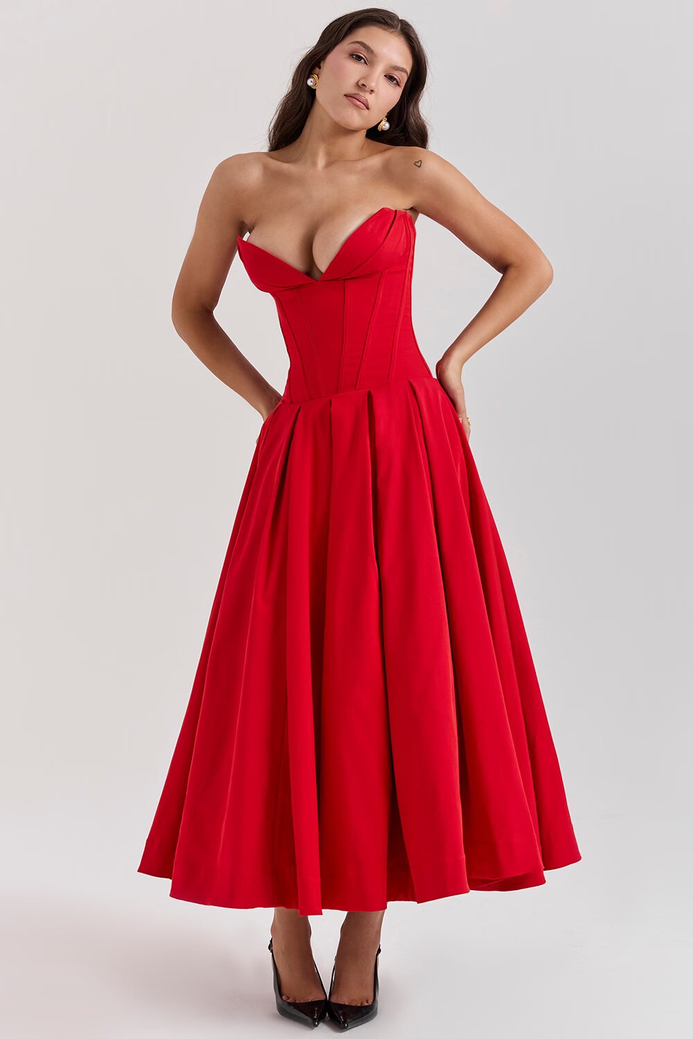Annette | Elegante Vestido Midi estilo corsé