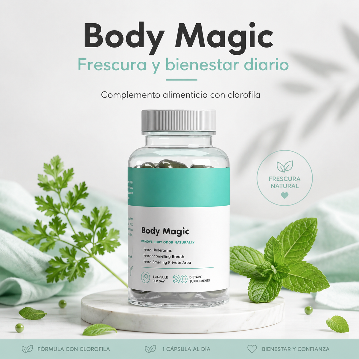 BodyMagic | Cápsulas de Clorofila para el Cuidado Personal de la Mujer