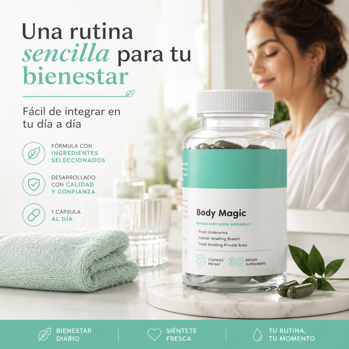 BodyMagic | Cápsulas de Clorofila para el Cuidado Personal de la Mujer