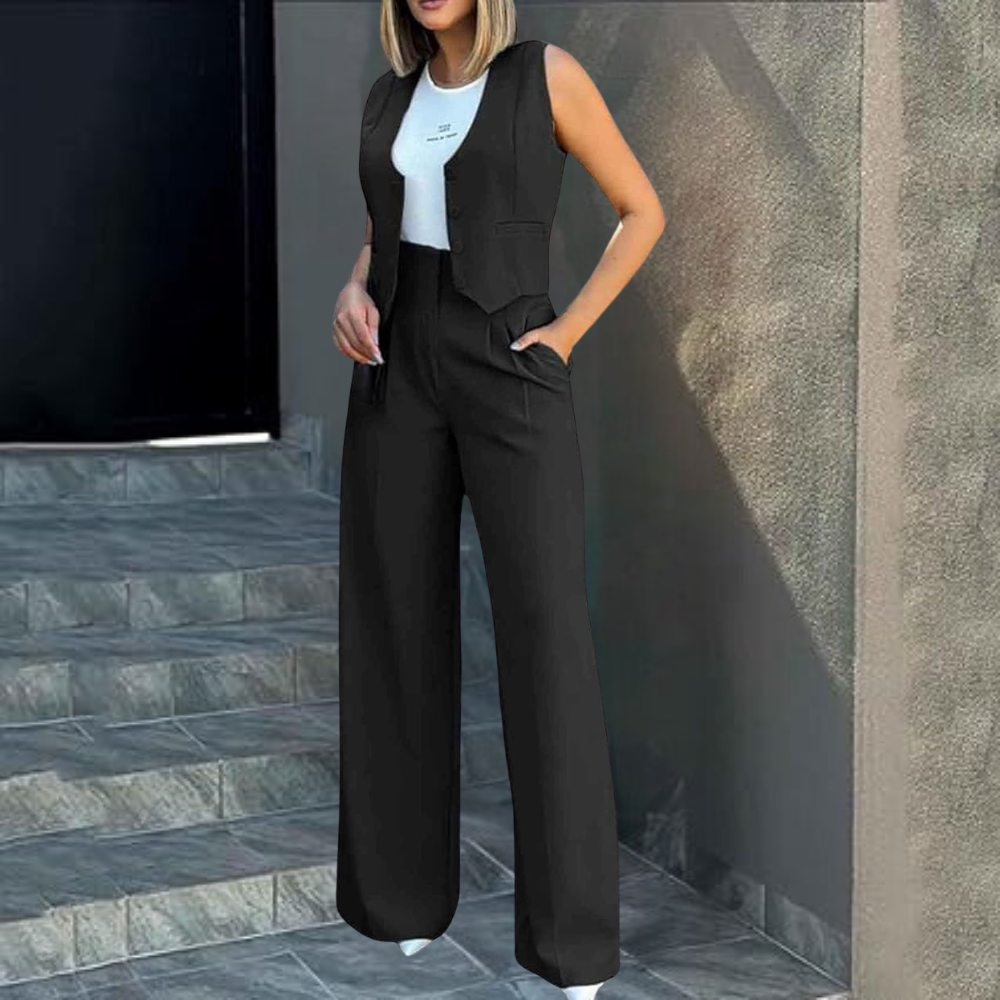 Eliza | Conjunto de Chaleco y Pantalones Casual